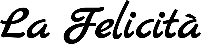 Vorschau des Bootsnamens "La Felicità" als Schriftzug für "Bootsbeschriftung Klassisch 45"