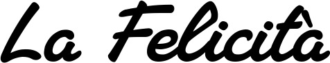 Vorschau des Bootsnamens "La Felicità" als Schriftzug für "Bootsbeschriftung Klassisch 65"