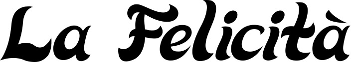 Vorschau des Bootsnamens "La Felicità" als Schriftzug für "Bootsbeschriftung Klassisch 33"