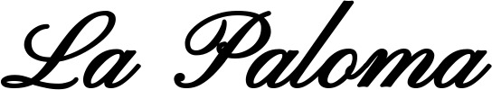 Vorschau des Bootsnamens "La Paloma" als Schriftzug für "Bootsbeschriftung Klassisch 107"