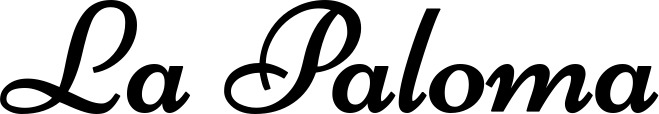 Vorschau des Bootsnamens "La Paloma" als Schriftzug für "Bootsbeschriftung Klassisch 84"
