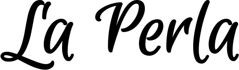 Vorschau des Bootsnamens "La Perla" als Schriftzug für "Bootsbeschriftung Klassisch 105"