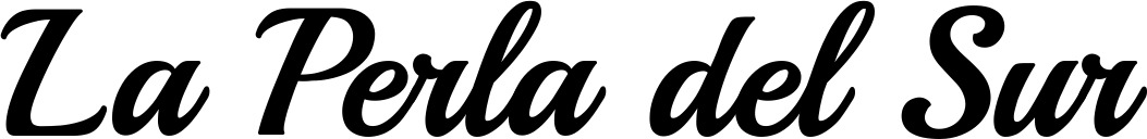 Vorschau des Bootsnamens "La Perla del Sur" als Schriftzug für "Bootsbeschriftung Klassisch 86"