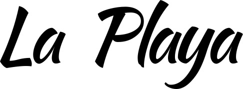 Vorschau des Bootsnamens "La Playa" als Schriftzug für "Bootsbeschriftung Klassisch 73"