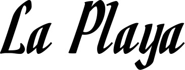 Vorschau des Bootsnamens "La Playa" als Schriftzug für "Bootsbeschriftung Klassisch 93"