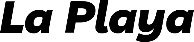 Vorschau des Bootsnamens "La Playa" als Schriftzug für "Bootsbeschriftung Kursiv 06"