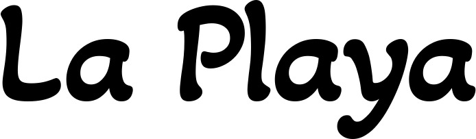 Vorschau des Bootsnamens "La Playa" als Schriftzug für "Bootsbeschriftung Klassisch 103"
