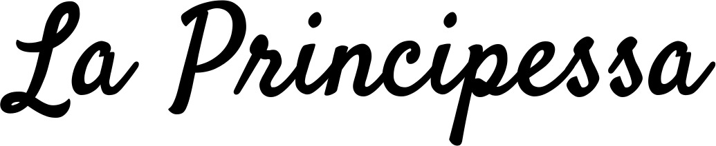 Vorschau des Bootsnamens "La Principessa" als Schriftzug für "Bootsbeschriftung Klassisch 96"