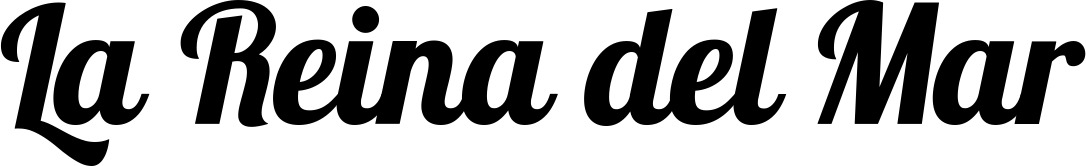 Vorschau des Bootsnamens "La Reina del Mar" als Schriftzug für "Bootsbeschriftung Neu 60"