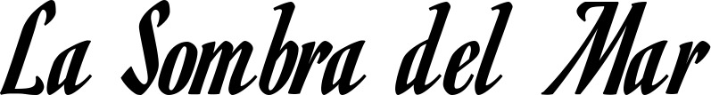 Vorschau des Bootsnamens "La Sombra del Mar" als Schriftzug für "Bootsbeschriftung Klassisch 93"