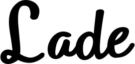 Vorschau des Bootsnamens "Lade" als Schriftzug für "Bootsbeschriftung Klassisch 75"