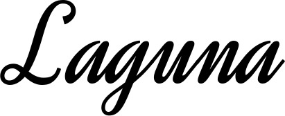 Vorschau des Bootsnamens "Laguna" als Schriftzug für "Bootsbeschriftung Klassisch 44"