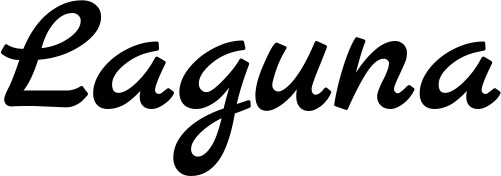 Vorschau des Bootsnamens "Laguna" als Schriftzug für "Bootsbeschriftung Klassisch 45"