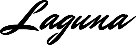 Vorschau des Bootsnamens "Laguna" als Schriftzug für "Bootsbeschriftung Klassisch 82"