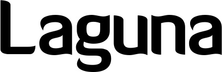 Vorschau des Bootsnamens "Laguna" als Schriftzug für "Bootsbeschriftung Normal 06"