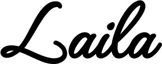 Vorschau des Bootsnamens "Laila" als Schriftzug für "Bootsbeschriftung Klassisch 111"