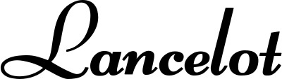 Vorschau des Bootsnamens "Lancelot" als Schriftzug für "Bootsbeschriftung Klassisch 76-A"