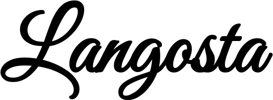 Vorschau des Bootsnamens "Langosta" als Schriftzug für "Bootsbeschriftung Klassisch 68"