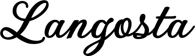 Vorschau des Bootsnamens "Langosta" als Schriftzug für "Bootsbeschriftung Klassisch 69"