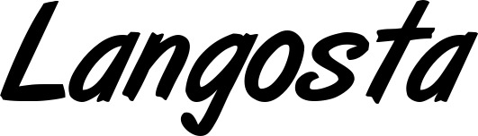 Vorschau des Bootsnamens "Langosta" als Schriftzug für "Bootsbeschriftung Klassisch 38"