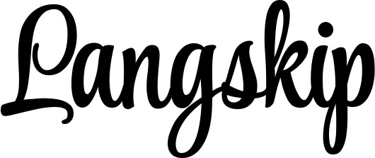 Vorschau des Bootsnamens "Langskip" als Schriftzug für "Bootsbeschriftung Klassisch 101"