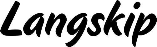 Vorschau des Bootsnamens "Langskip" als Schriftzug für "Bootsbeschriftung Klassisch 19"