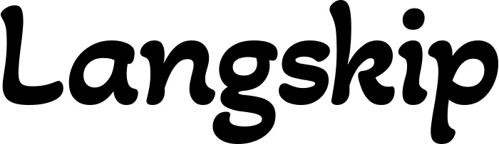 Vorschau des Bootsnamens "Langskip" als Schriftzug für "Bootsbeschriftung Klassisch 103"