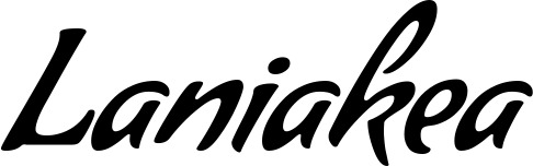Vorschau des Bootsnamens "Laniakea" als Schriftzug für "Bootsbeschriftung Klassisch 57"
