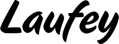 Vorschau des Bootsnamens "Laufey" als Schriftzug für "Bootsbeschriftung Klassisch 19"