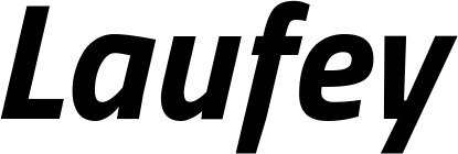 Vorschau des Bootsnamens "Laufey" als Schriftzug für "Bootsbeschriftung Kursiv 14"