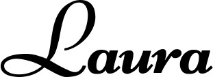Vorschau des Bootsnamens "Laura" als Schriftzug für "Bootsbeschriftung Klassisch 76-A"
