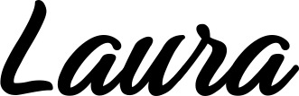 Vorschau des Bootsnamens "Laura" als Schriftzug für "Bootsbeschriftung Klassisch 48"