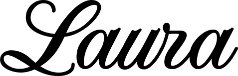 Vorschau des Bootsnamens "Laura" als Schriftzug für "Bootsbeschriftung Klassisch 70"