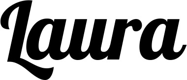 Vorschau des Bootsnamens "Laura" als Schriftzug für "Bootsbeschriftung Neu 60"