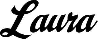 Vorschau des Bootsnamens "Laura" als Schriftzug für "Bootsbeschriftung Klassisch 29"