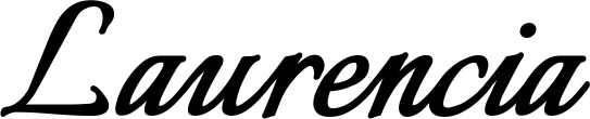 Vorschau des Bootsnamens "Laurencia" als Schriftzug für "Bootsbeschriftung Klassisch 58"