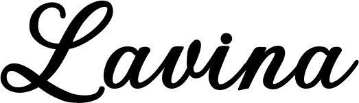 Vorschau des Bootsnamens "Lavina" als Schriftzug für "Bootsbeschriftung Klassisch 69"