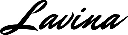 Vorschau des Bootsnamens "Lavina" als Schriftzug für "Bootsbeschriftung Klassisch 82"