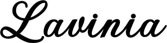 Vorschau des Bootsnamens "Lavinia" als Schriftzug für "Bootsbeschriftung Klassisch 69"