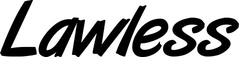 Vorschau des Bootsnamens "Lawless" als Schriftzug für "Bootsbeschriftung Klassisch 38"