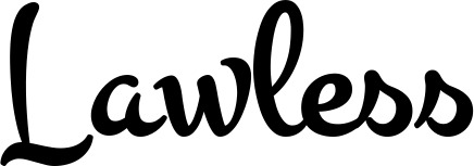 Vorschau des Bootsnamens "Lawless" als Schriftzug für "Bootsbeschriftung Klassisch 81"