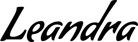 Vorschau des Bootsnamens "Leandra" als Schriftzug für "Bootsbeschriftung Klassisch 57"