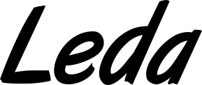 Vorschau des Bootsnamens "Leda" als Schriftzug für "Bootsbeschriftung Klassisch 38"