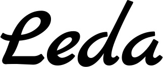 Vorschau des Bootsnamens "Leda" als Schriftzug für "Bootsbeschriftung Klassisch 45"