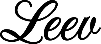 Vorschau des Bootsnamens "Leev" als Schriftzug für "Bootsbeschriftung Klassisch 70"