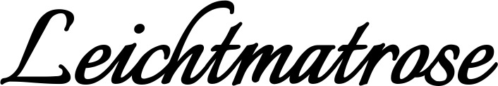 Vorschau des Bootsnamens "Leichtmatrose" als Schriftzug für "Bootsbeschriftung Klassisch 58"
