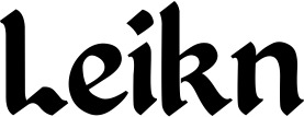 Vorschau des Bootsnamens "Leikn" als Schriftzug für "Bootsbeschriftung Klassisch 06"