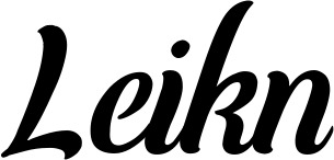 Vorschau des Bootsnamens "Leikn" als Schriftzug für "Bootsbeschriftung Klassisch 62"