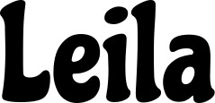 Vorschau des Bootsnamens "Leila" als Schriftzug für "Bootsbeschriftung Klassisch 53"
