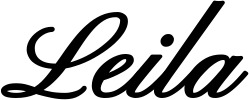 Vorschau des Bootsnamens "Leila" als Schriftzug für "Bootsbeschriftung Klassisch 107"